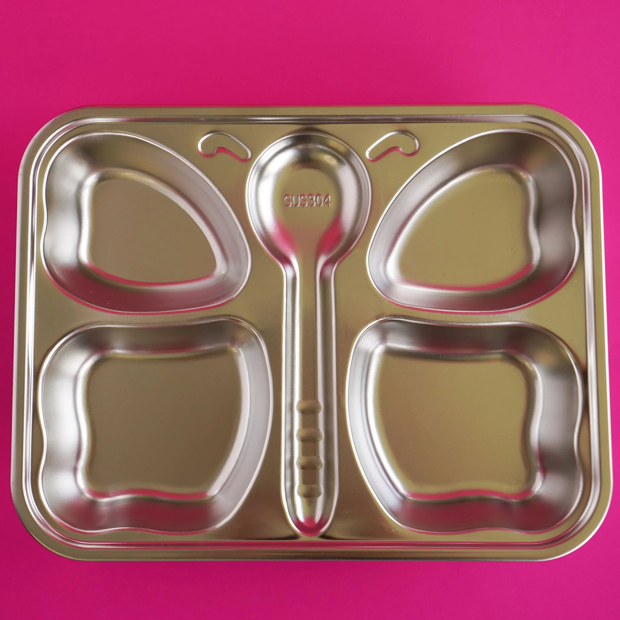 Mindful Mealtime Stainless Steel Butterfly Section Plate