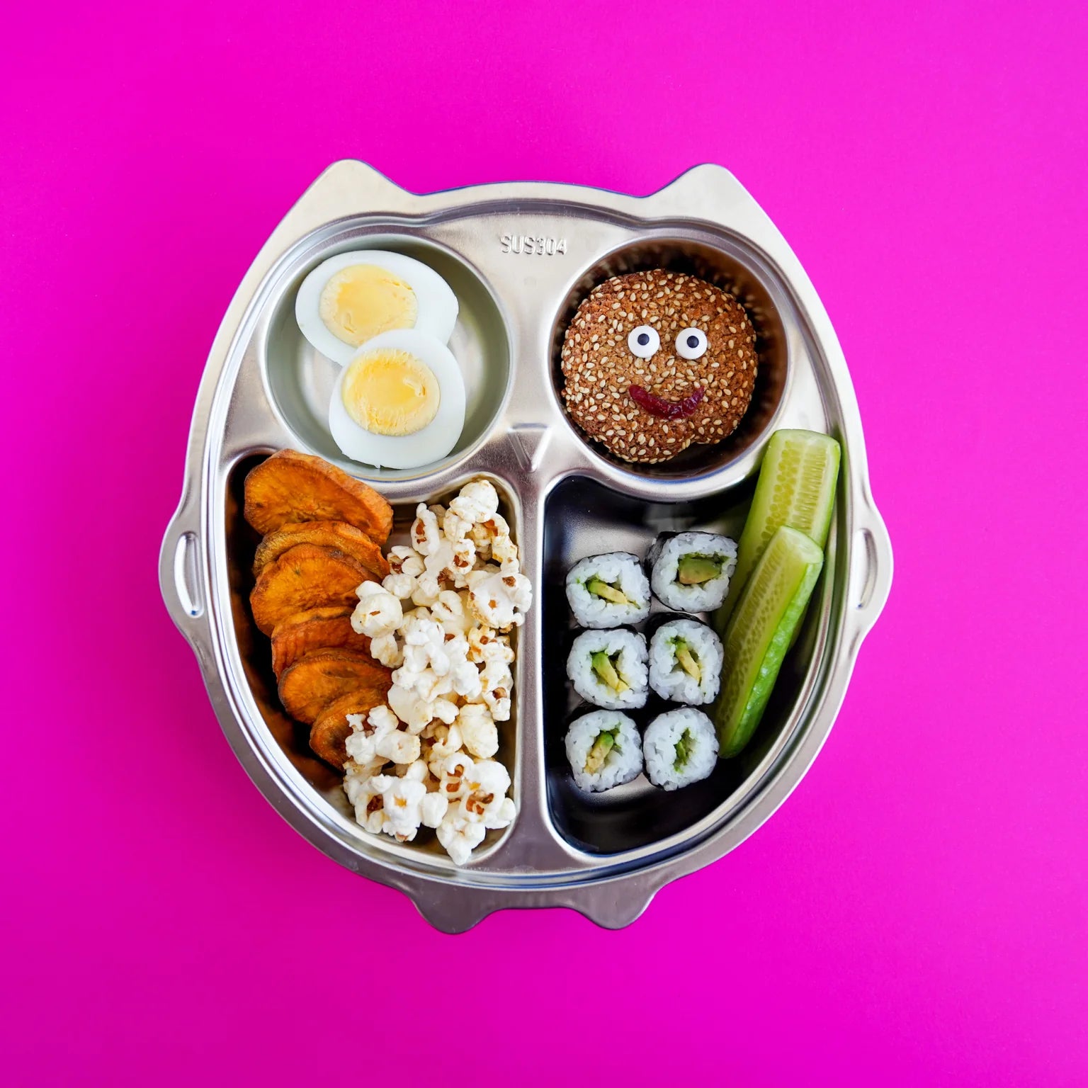 Mindful Mealtime Stainless Steel Owl Section Plate