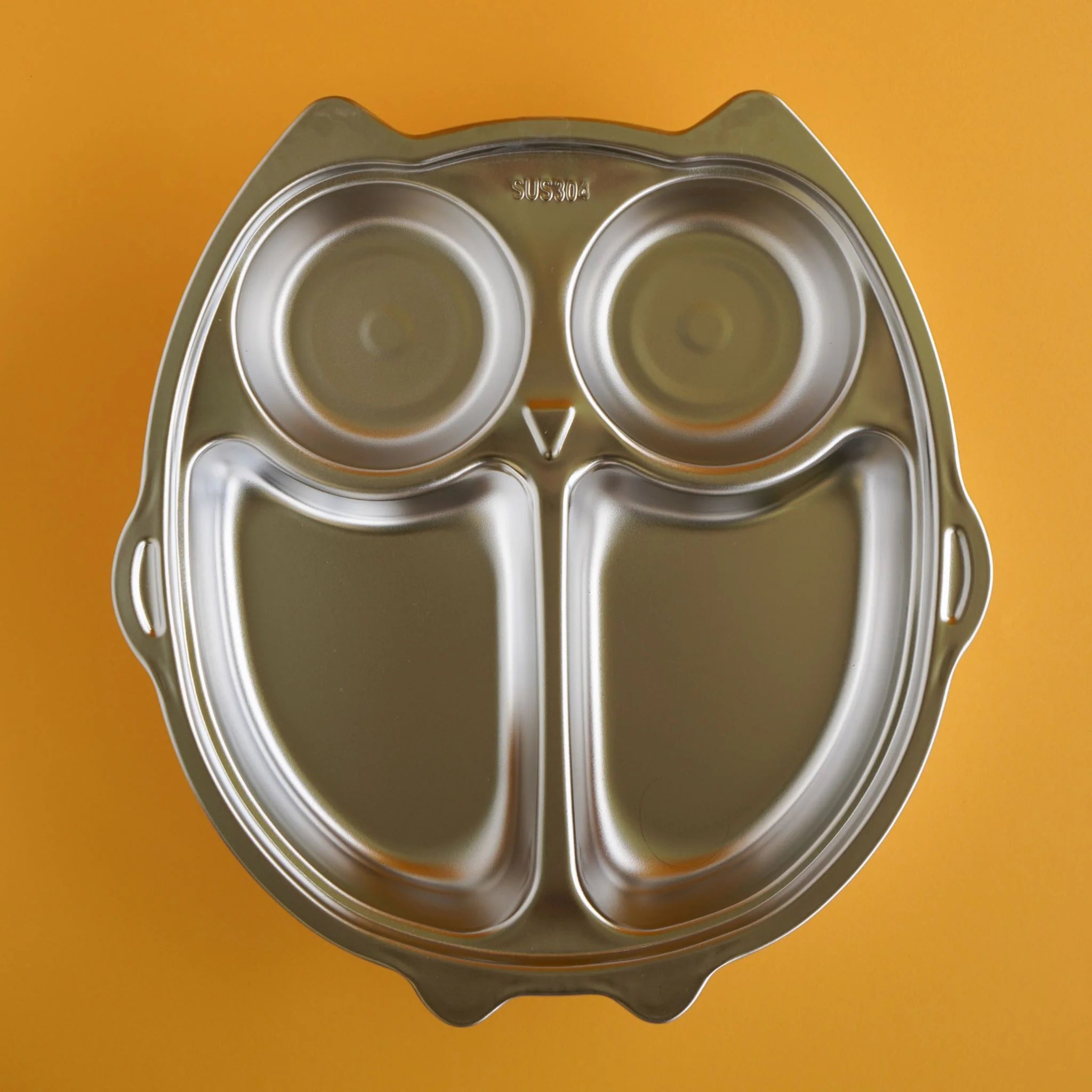Mindful Mealtime Stainless Steel Owl Section Plate