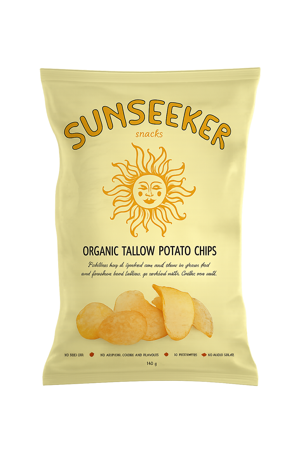 Organic 100% Grass-Fed Beef Tallow Potato Chips sprinkled with Celtic Sea Salt