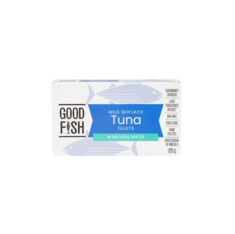 Olive Green Organics Good Fish Wild Skipjack Tuna in Natural Water 120g