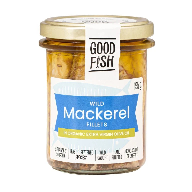 Olive Green Organics Good Fish Wild Mackerel in Extra Virgin Olive Oil
