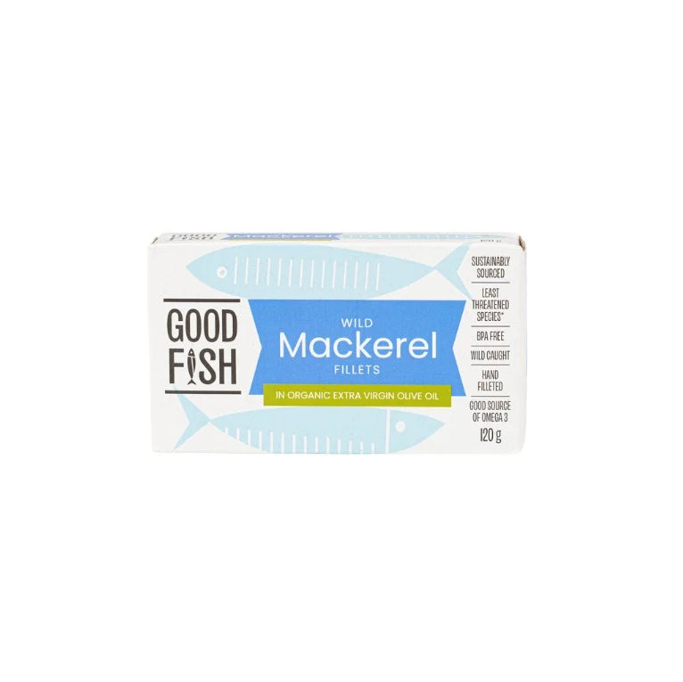 Olive Green Organics Good Fish Wild Mackerel in Extra Virgin Olive Oil
