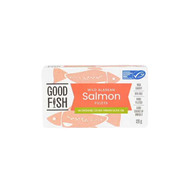 Olive Green Organics Good Fish Wild Alaskan Salmon in Extra Virgin Olive Oil