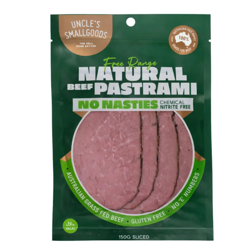 Uncles Smallgoods Natural Beef Pastrami 150g Sliced