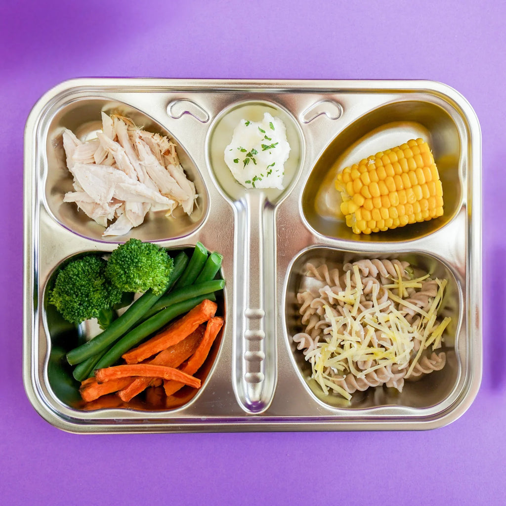 Mindful Mealtime Stainless Steel Butterfly Section Plate