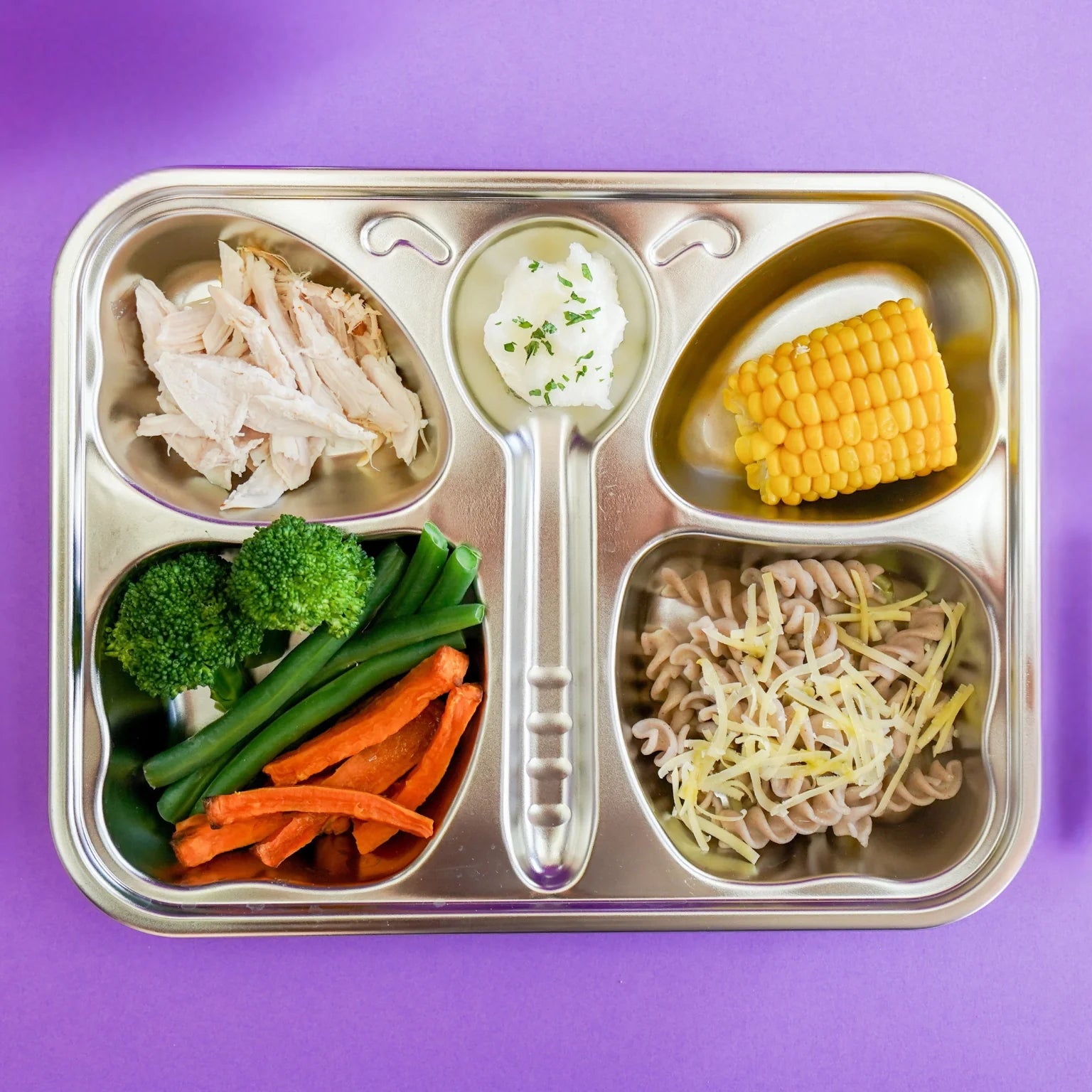 Mindful Mealtime Stainless Steel Butterfly Section Plate