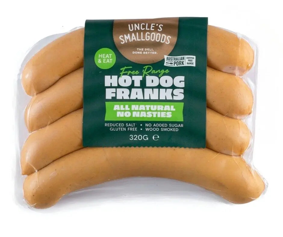 Uncles Smallgoods Natural Hot Dog Franks 320g