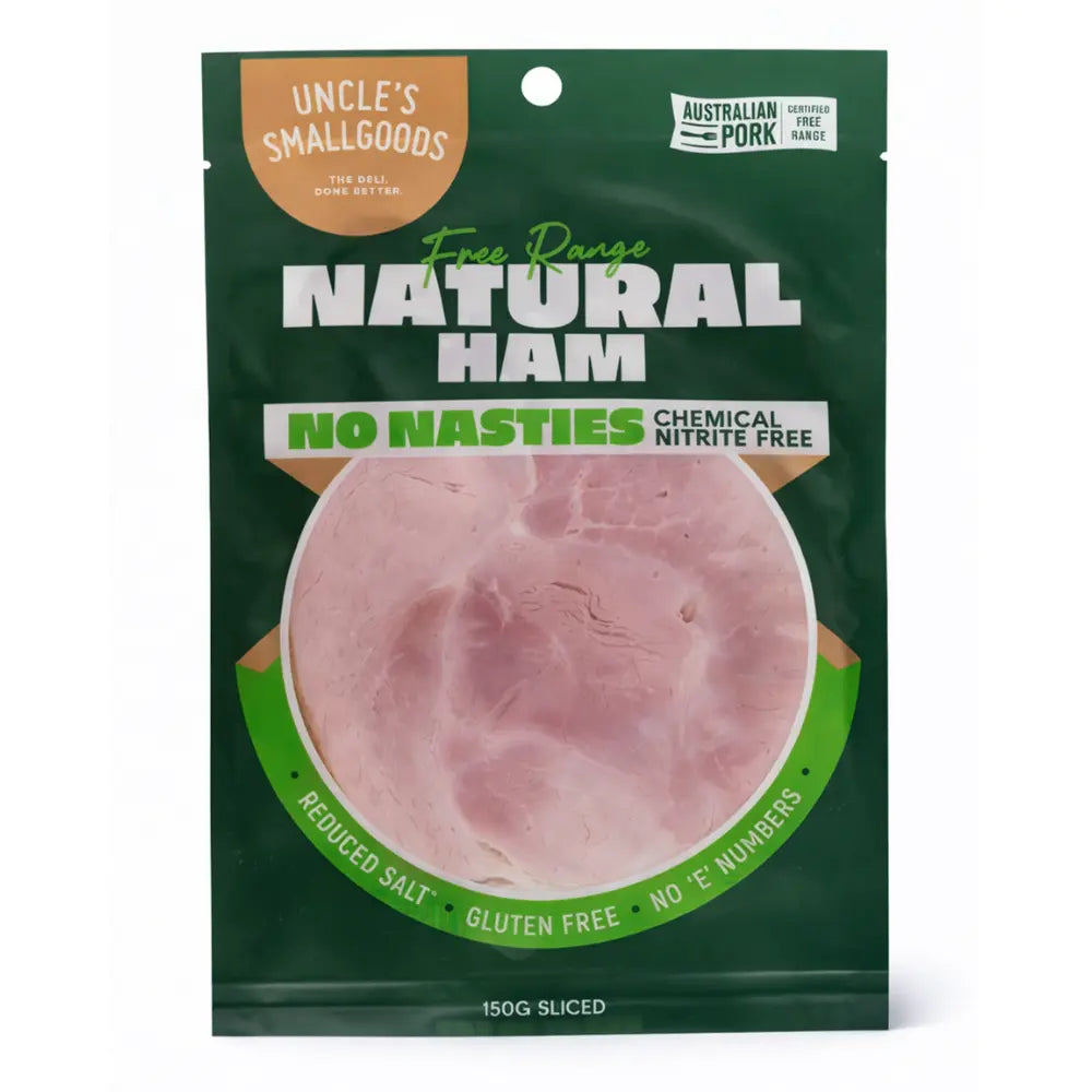 Uncles Smallgoods (Nitrite Free) Natural Ham 150g Sliced