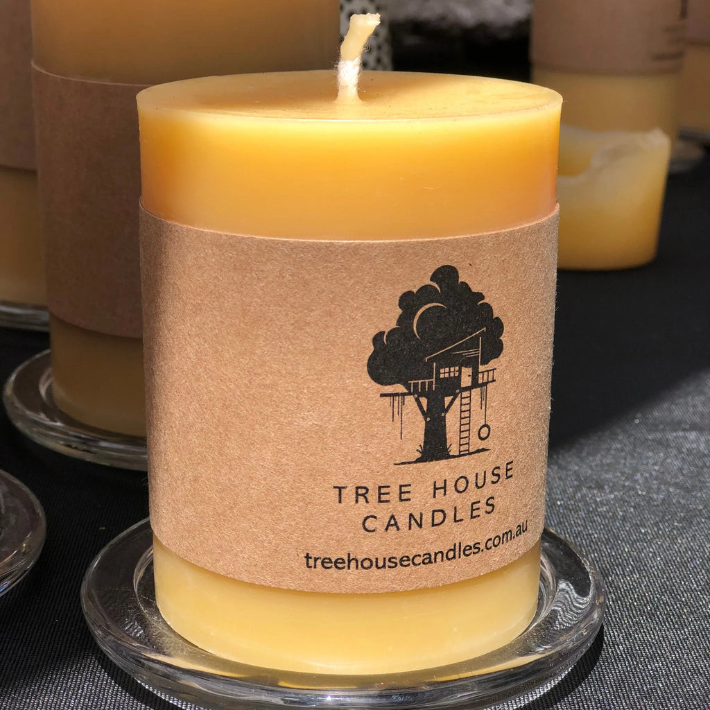 Tree House Candles Medium Beeswax Pillar Candle