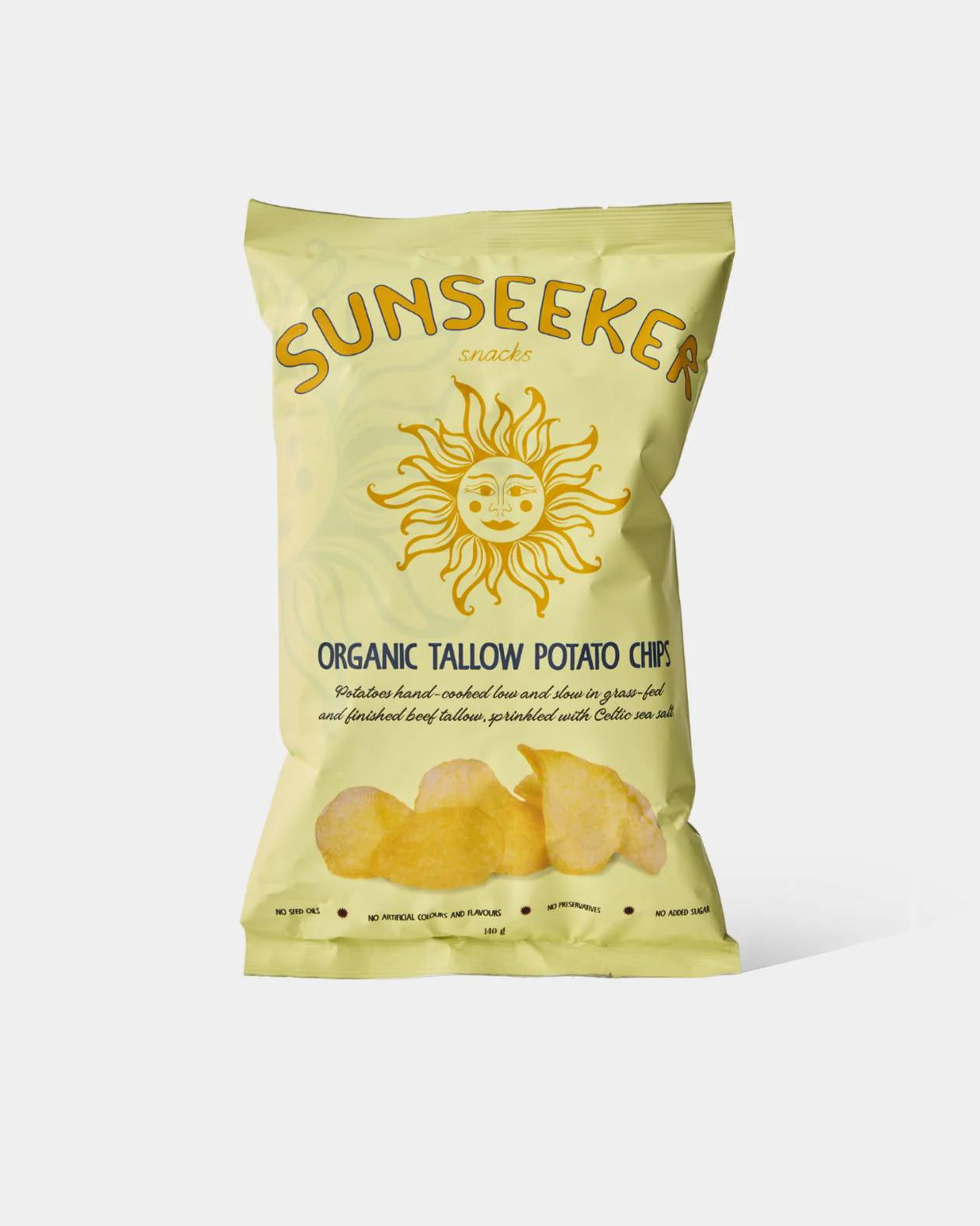 Sunseeker Organic Tallow Potato Chips 140g