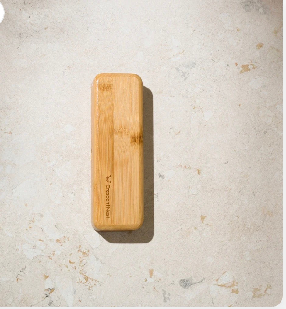 Crescent Nest Bamboo Travel Case