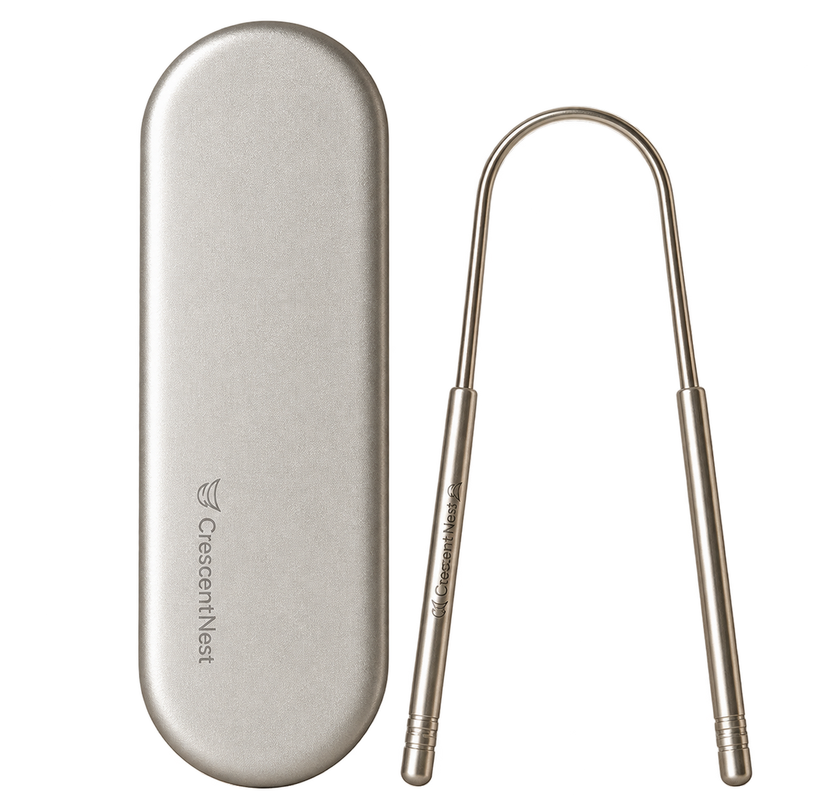 Crescent Nest Stainless Steel Tongue Scraper