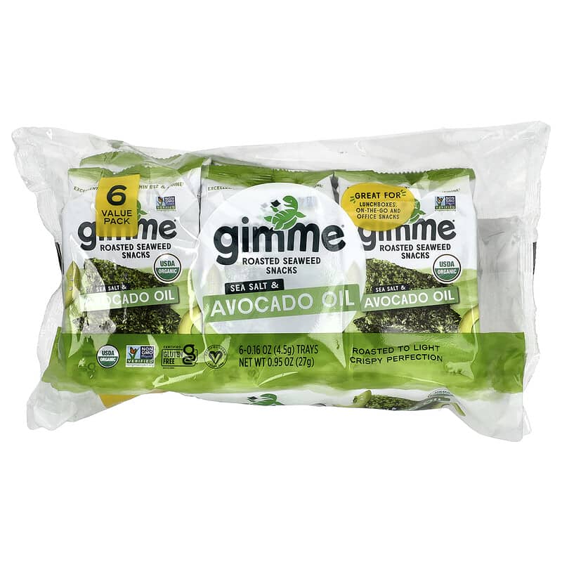 Gimme Sea Salt & Avocado Oil Roasted Seaweed Snacks