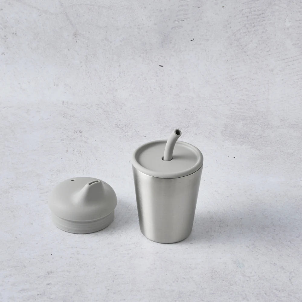The Low Box Project Stainless Steel Double walled 250ml cup - Sip and Straw top