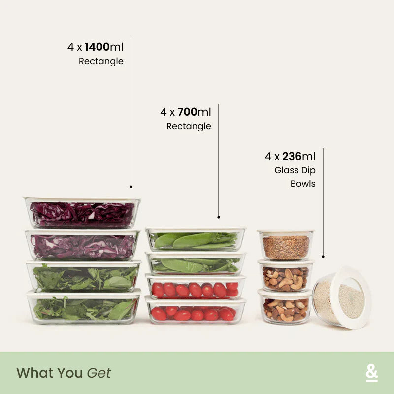 Seed & Sprout Meal Prep Containers Rectangle | 12pk