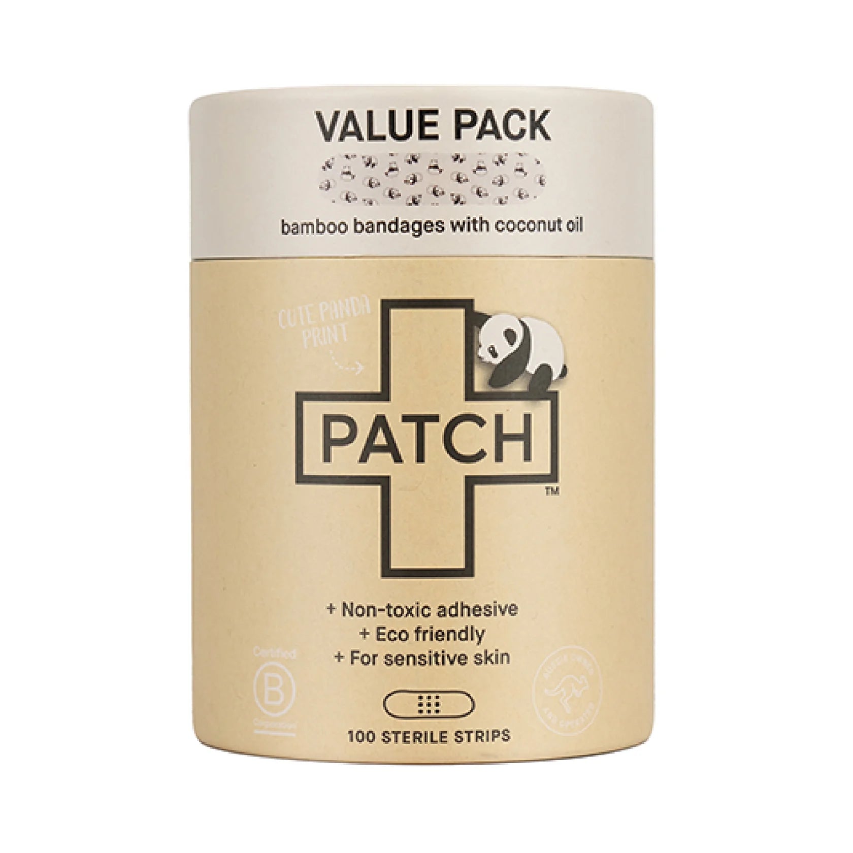 Patch VALUE PACK - 100 Panda Bamboo Bandages with coconut oil