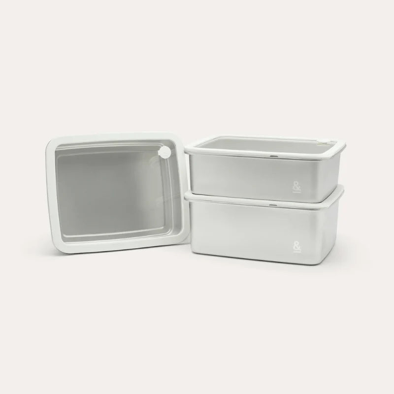 Seed & Sprout Rectangle Stainless Steel and Glass Containers 3pk