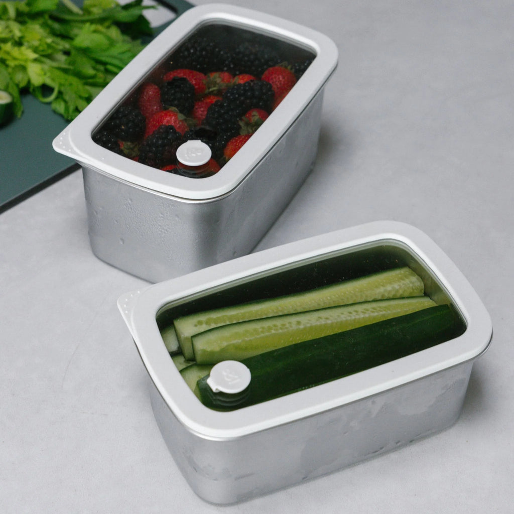 Seed & Sprout Rectangle Stainless Steel and Glass Containers 2pk