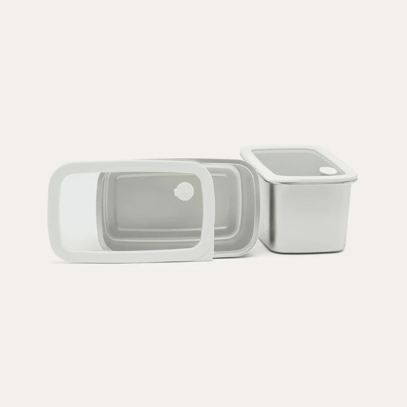 Seed & Sprout Rectangle Stainless Steel and Glass Containers 2pk